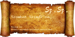 Szombat Szimóna névjegykártya